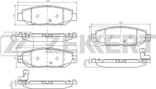 Zekkert BS-2097 - Kit pastiglie freno, Freno a disco autozon.pro