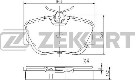 Zekkert BS-2069 - Kit pastiglie freno, Freno a disco autozon.pro