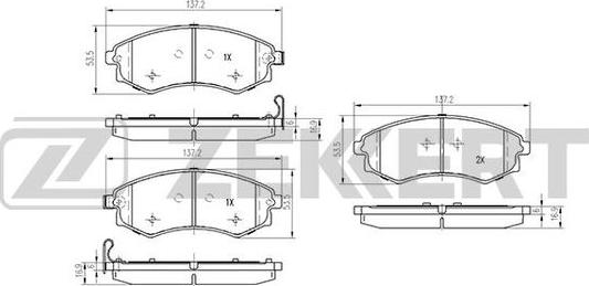 Zekkert BS-2067 - Kit pastiglie freno, Freno a disco autozon.pro