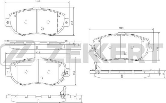 Zekkert BS-2086 - Kit pastiglie freno, Freno a disco autozon.pro