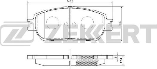 Zekkert BS-2081 - Kit pastiglie freno, Freno a disco autozon.pro