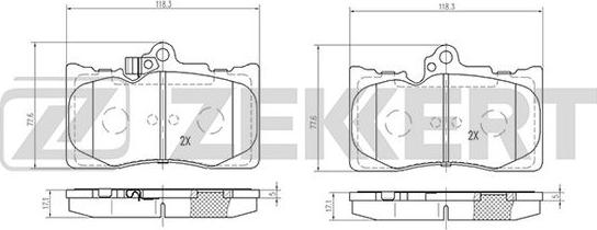 Zekkert BS-2082 - Kit pastiglie freno, Freno a disco autozon.pro