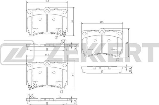 Zekkert BS-2030 - Kit pastiglie freno, Freno a disco autozon.pro