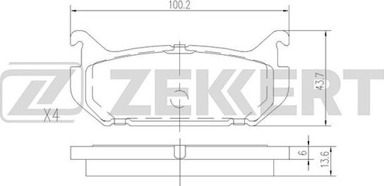 Zekkert BS-2037 - Kit pastiglie freno, Freno a disco autozon.pro