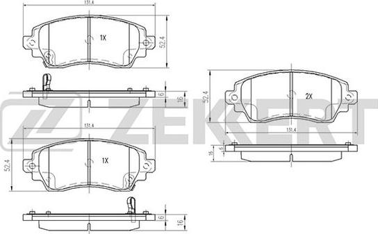 Zekkert BS-2074 - Kit pastiglie freno, Freno a disco autozon.pro