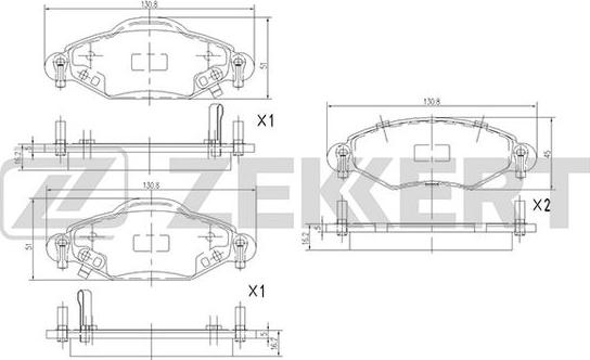 Zekkert BS-2076 - Kit pastiglie freno, Freno a disco autozon.pro