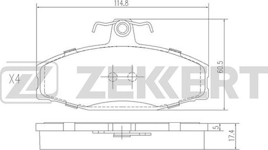 Zekkert BS-2072 - Kit pastiglie freno, Freno a disco autozon.pro