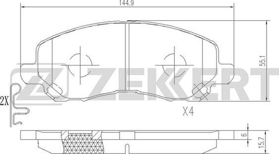 Zekkert BS-2198 - Kit pastiglie freno, Freno a disco autozon.pro