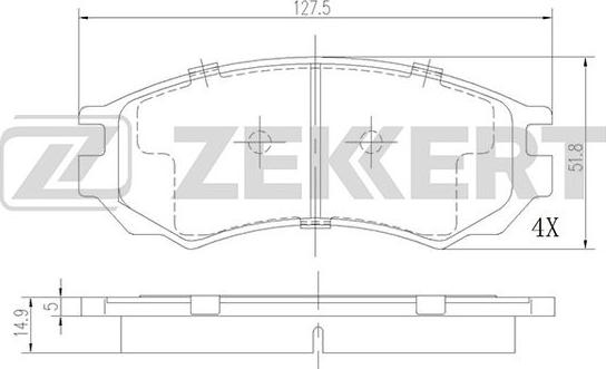 Zekkert BS-2153 - Kit pastiglie freno, Freno a disco autozon.pro