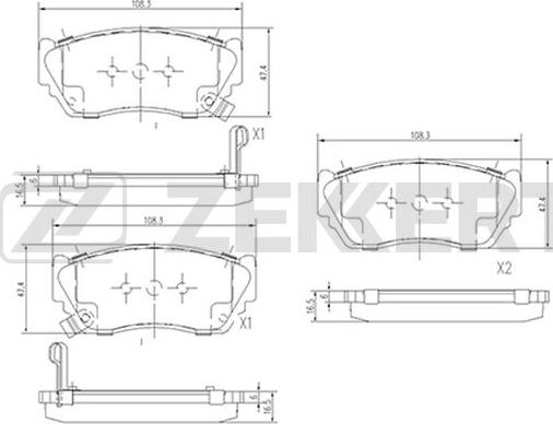 Zekkert BS-2152 - Kit pastiglie freno, Freno a disco autozon.pro