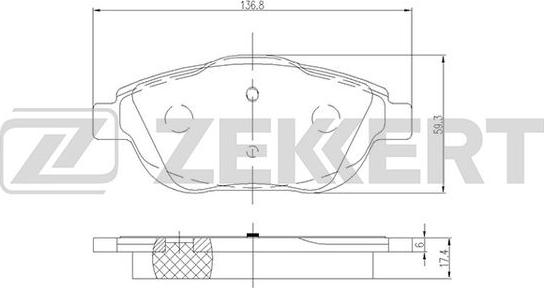 Zekkert BS-2157 - Kit pastiglie freno, Freno a disco autozon.pro