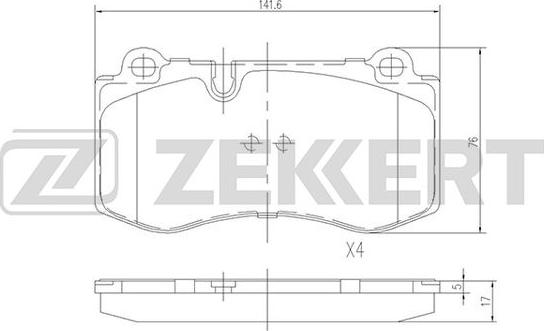 Zekkert BS-2164 - Kit pastiglie freno, Freno a disco autozon.pro