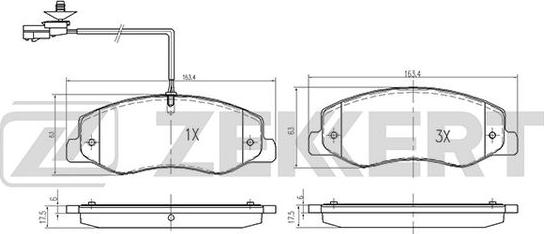 Zekkert BS-2165 - Kit pastiglie freno, Freno a disco autozon.pro