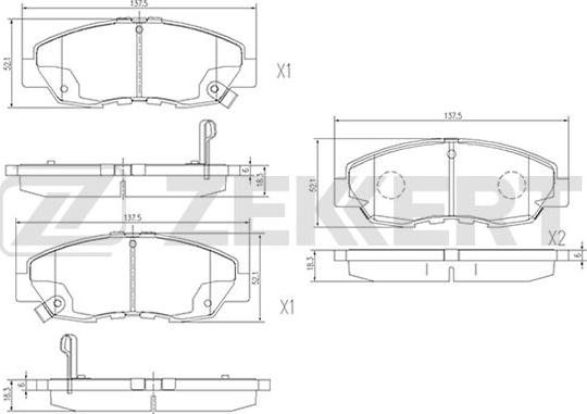 Zekkert BS-2166 - Kit pastiglie freno, Freno a disco autozon.pro