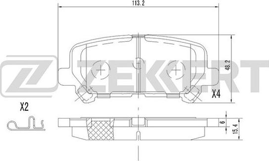 Zekkert BS-2160 - Kit pastiglie freno, Freno a disco autozon.pro