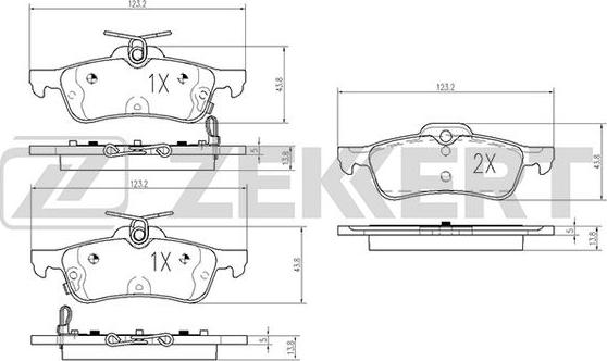 Zekkert BS-2161 - Kit pastiglie freno, Freno a disco autozon.pro