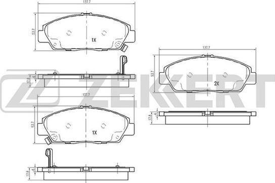 Zekkert BS-2168 - Kit pastiglie freno, Freno a disco autozon.pro