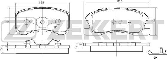 Zekkert BS-2103 - Kit pastiglie freno, Freno a disco autozon.pro