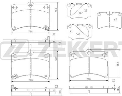 Zekkert BS-2102 - Kit pastiglie freno, Freno a disco autozon.pro