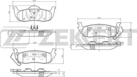 Zekkert BS-2110 - Kit pastiglie freno, Freno a disco autozon.pro