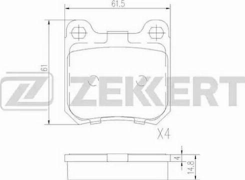 Zekkert BS-2111 - Kit pastiglie freno, Freno a disco autozon.pro