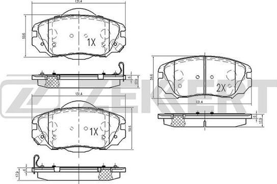 Zekkert BS-2113 - Kit pastiglie freno, Freno a disco autozon.pro