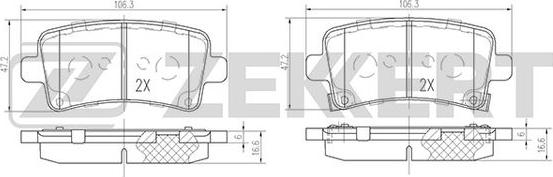 Zekkert BS-2112 - Kit pastiglie freno, Freno a disco autozon.pro