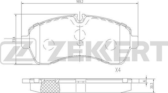 Zekkert BS-2184 - Kit pastiglie freno, Freno a disco autozon.pro