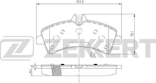 Zekkert BS-2185 - Kit pastiglie freno, Freno a disco autozon.pro