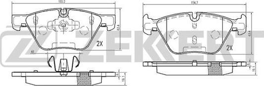 Zekkert BS-2139 - Kit pastiglie freno, Freno a disco autozon.pro