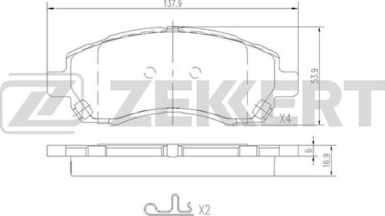 Zekkert BS-2134 - Kit pastiglie freno, Freno a disco autozon.pro