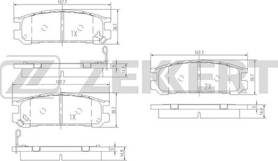 Zekkert BS-2133 - Kit pastiglie freno, Freno a disco autozon.pro