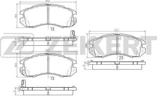 Zekkert BS-2132 - Kit pastiglie freno, Freno a disco autozon.pro