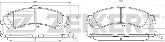 Zekkert BS-2129 - Kit pastiglie freno, Freno a disco autozon.pro