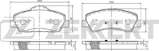 Zekkert BS-2125 - Kit pastiglie freno, Freno a disco autozon.pro