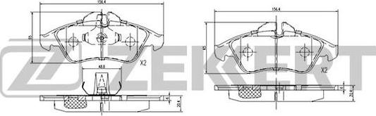 Zekkert BS-2123 - Kit pastiglie freno, Freno a disco autozon.pro