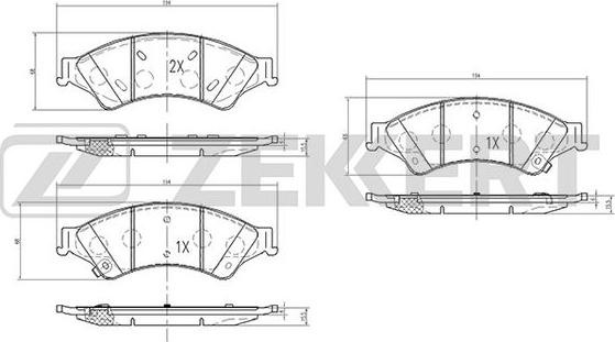 Zekkert BS-2127 - Kit pastiglie freno, Freno a disco autozon.pro