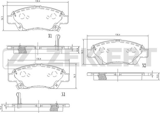 Zekkert BS-2171 - Kit pastiglie freno, Freno a disco autozon.pro