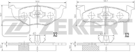 Zekkert BS-2894 - Kit pastiglie freno, Freno a disco autozon.pro