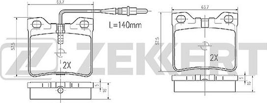 Zekkert BS-2890 - Kit pastiglie freno, Freno a disco autozon.pro