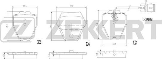 Zekkert BS-2898 - Kit pastiglie freno, Freno a disco autozon.pro