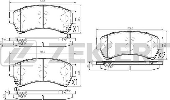 Zekkert BS-2849 - Kit pastiglie freno, Freno a disco autozon.pro