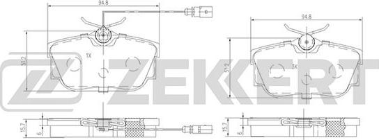 Zekkert BS-2845 - Kit pastiglie freno, Freno a disco autozon.pro