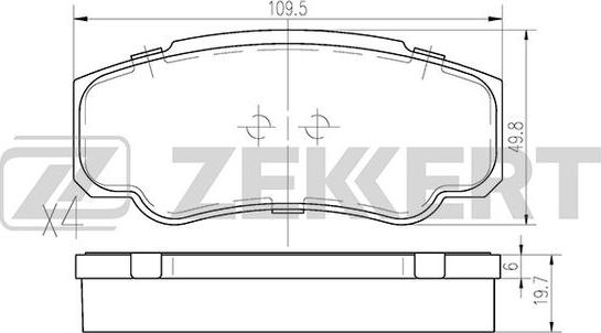 Zekkert BS-2843 - Kit pastiglie freno, Freno a disco autozon.pro