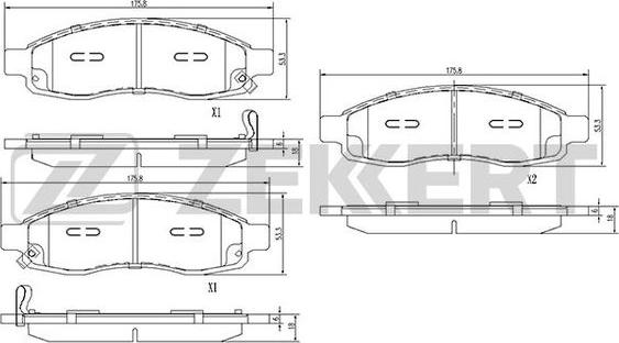 Zekkert BS-2854 - Kit pastiglie freno, Freno a disco autozon.pro