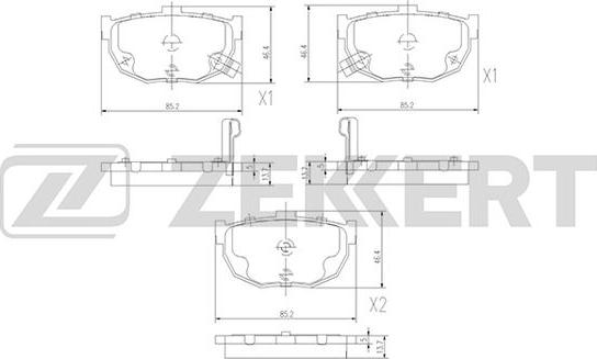 Zekkert BS-2856 - Kit pastiglie freno, Freno a disco autozon.pro