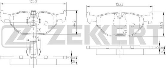 Zekkert BS-2850 - Kit pastiglie freno, Freno a disco autozon.pro