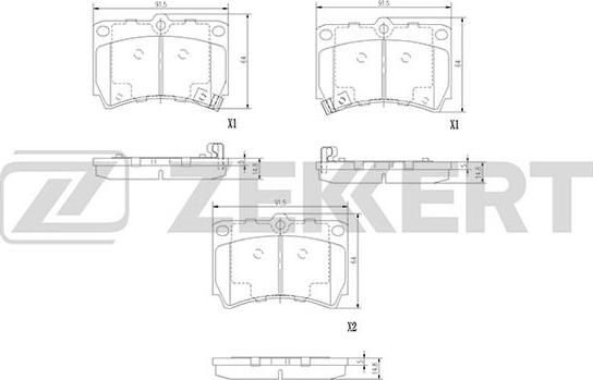 Zekkert BS-2857 - Kit pastiglie freno, Freno a disco autozon.pro