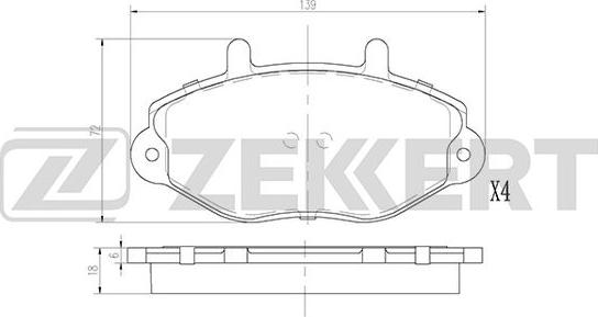 Zekkert BS-2864 - Kit pastiglie freno, Freno a disco autozon.pro