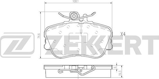 Zekkert BS-2868 - Kit pastiglie freno, Freno a disco autozon.pro